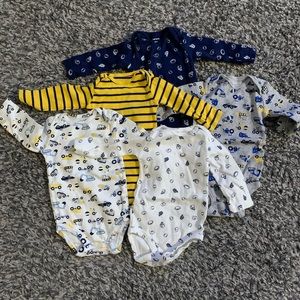 5 piece lot long sleeve onesies 6 months NWOT